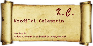 Kozári Celesztin névjegykártya